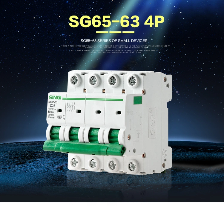 C65 MCB Miniature Circuit Breaker 10ka CB CE Test Approved ISO 9001