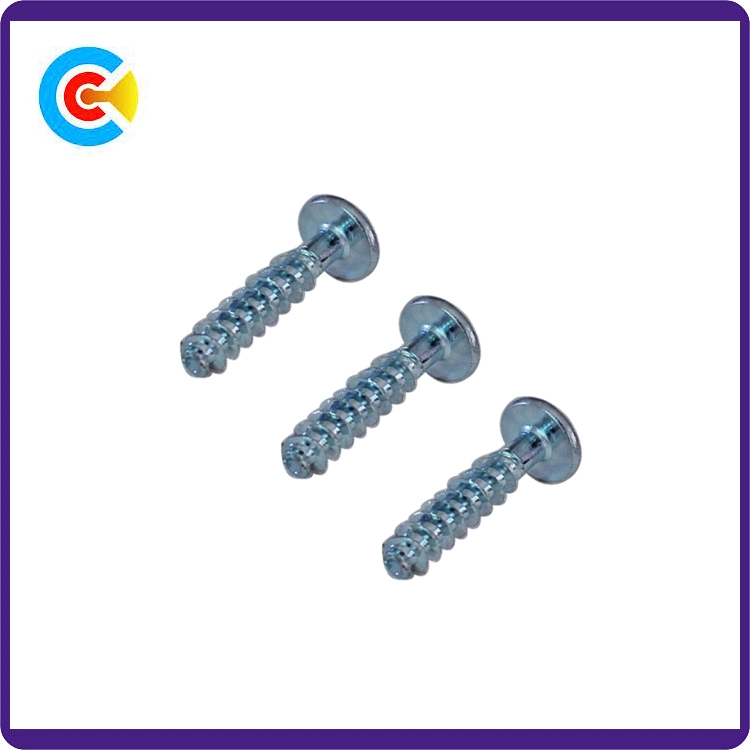 DIN/ANSI/BS/JIS Carbon-Steel/Stainless-Steel Plum Flat Head Tail Self Tapping Screws for Building