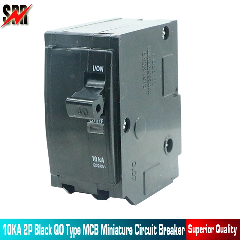 High Quality 10ka 2pole Black Qo Type MCB Miniature Circuit Breaker