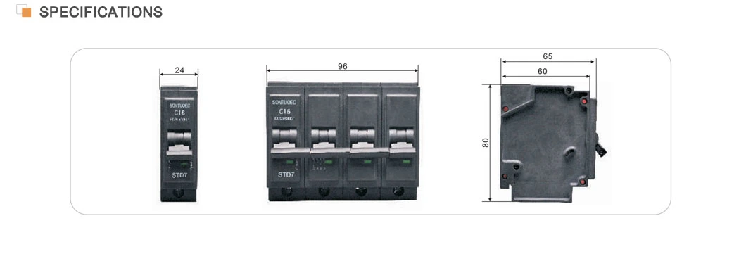 Sontuoec Plug in Type Circuit Breaker Black Color MCB and RCBO 10ka/5ka