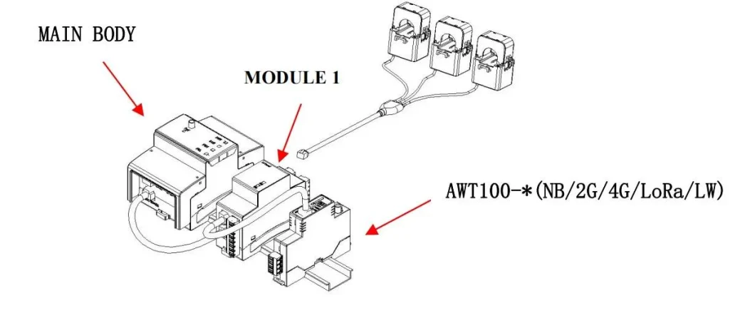 Acrel Adw210 Multi-Channel Energy Meter 3-Phase Standard Cts for dB Room