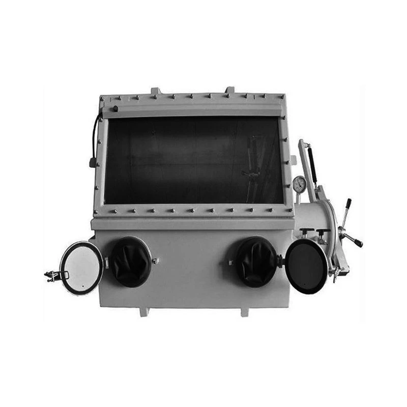 Small Size Stainless Steel Glove Box with Airlock Chamber, Gauges and Vacuum Flanges