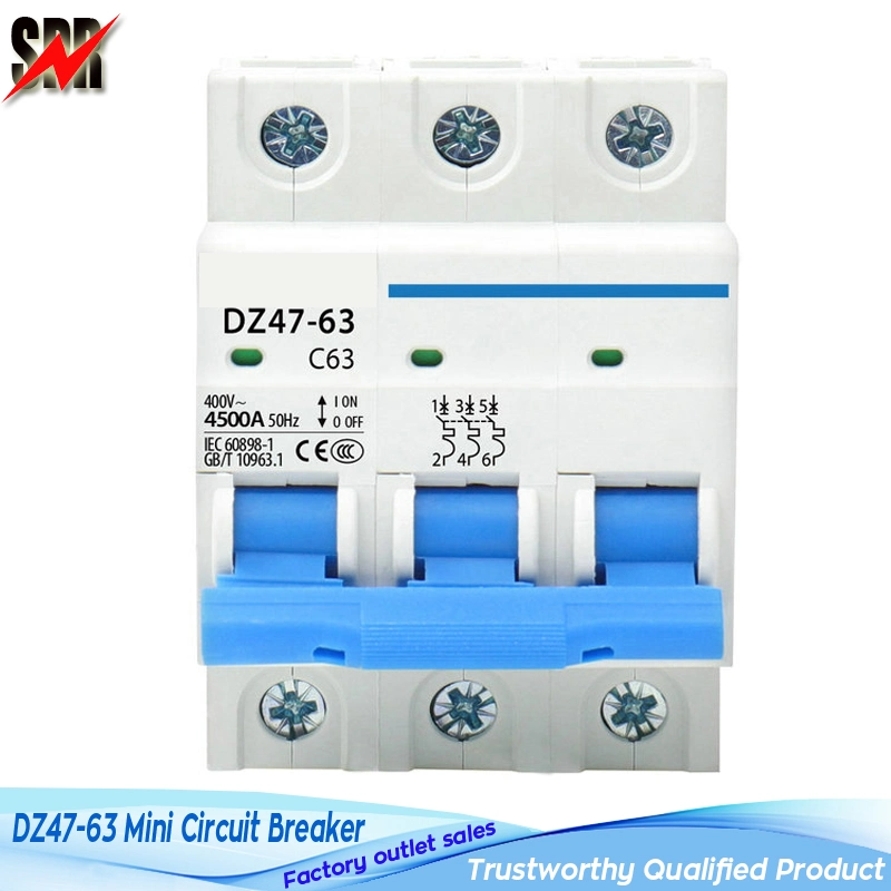 Dz47-63 1p, 2p, 3p, 4p 6A-63A Mini Circuit Breaker (DZ47-63 MCB)