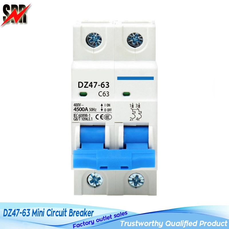 Dz47-63 1p, 2p, 3p, 4p 6A-63A Mini Circuit Breaker (DZ47-63 MCB)