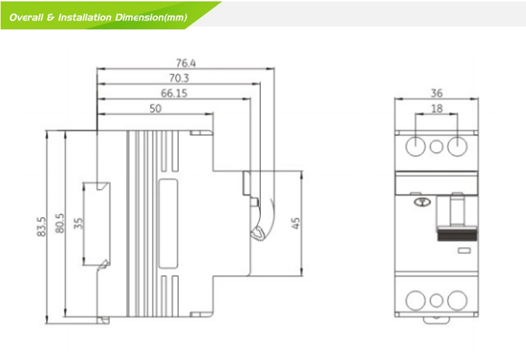 China Multifunctional 1p L7 Series RCCB Circuit Breaker Switch