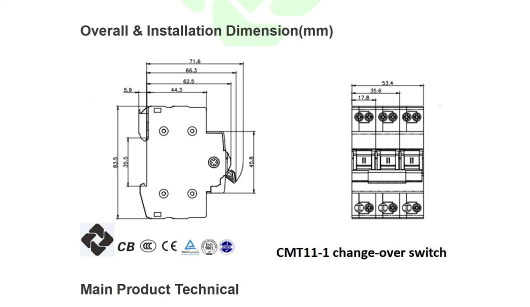 Good Quality Manual 2 Way Types of Electrical Main Switch MCB Manufacturer