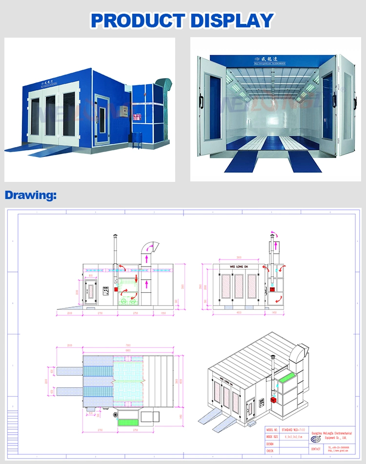 (WLD7100) Auto Garage Equipment Automatic Spray Booth/Car Painting Oven Car Spraying Oven Baking Oven Painting Room Painting Chamber Car Paint Box