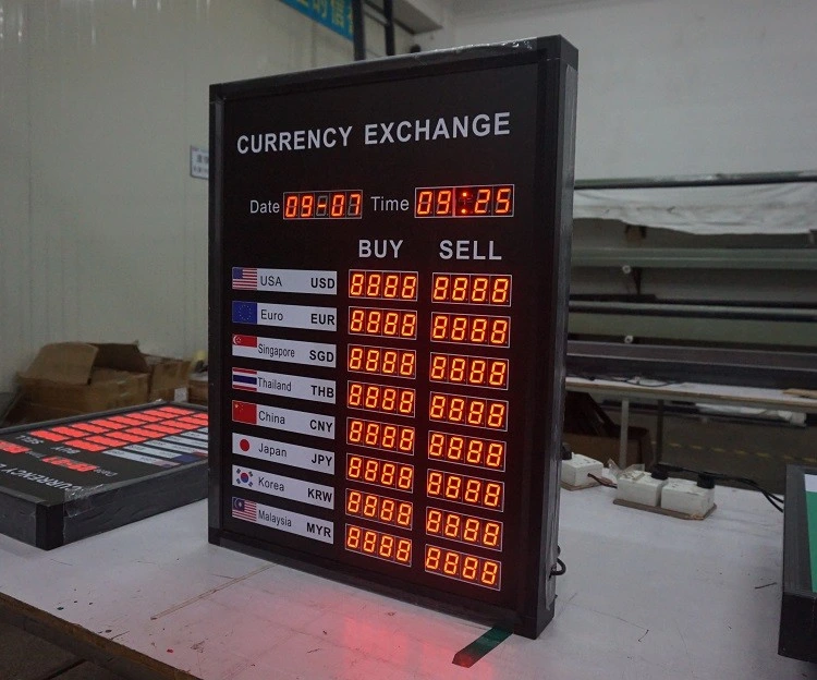 OEM Indoor and Outdoor Display LED Foreign Currency Exchange Rate Board dB1000