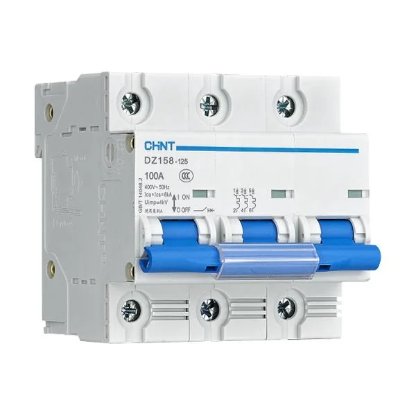 Chint Dz158-125 UL UL1077 MCB 80 AMP 100 AMP 125 AMP 277V 480V AC 60V 110V 220V DC 1 Pole 2 Pole 3 Pole Chnt Main Breaker DIN Rail Circuit Breaker