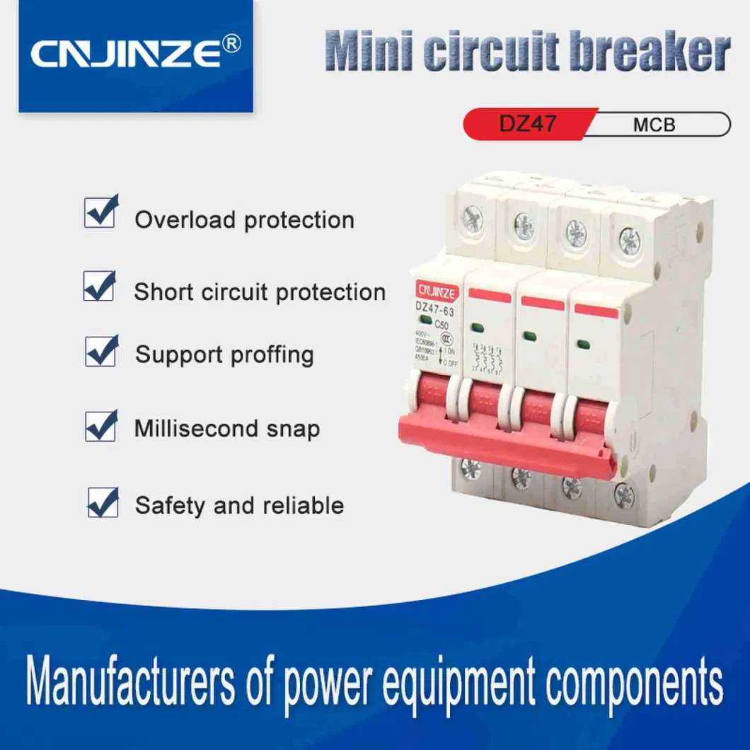 Mini Circuit Breaker Can Be Installed in The Distribution Box Dz47-32 4p (MCB)