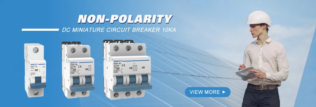 Miniature Circuit Breaker DC MCB 1-63A 1000V for Solar PV with Shunt Release Mx Alarm Contact