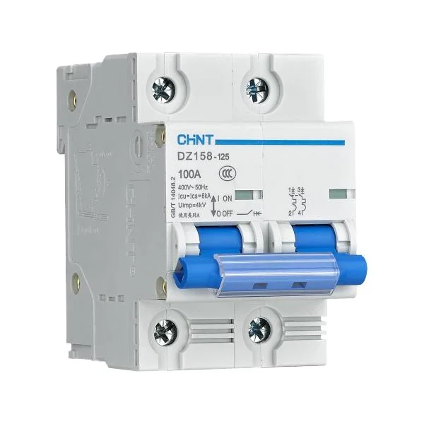 Chint Dz158-125 UL UL1077 MCB 80 AMP 100 AMP 125 AMP 277V 480V AC 60V 110V 220V DC 1 Pole 2 Pole 3 Pole Chnt Main Breaker DIN Rail Circuit Breaker