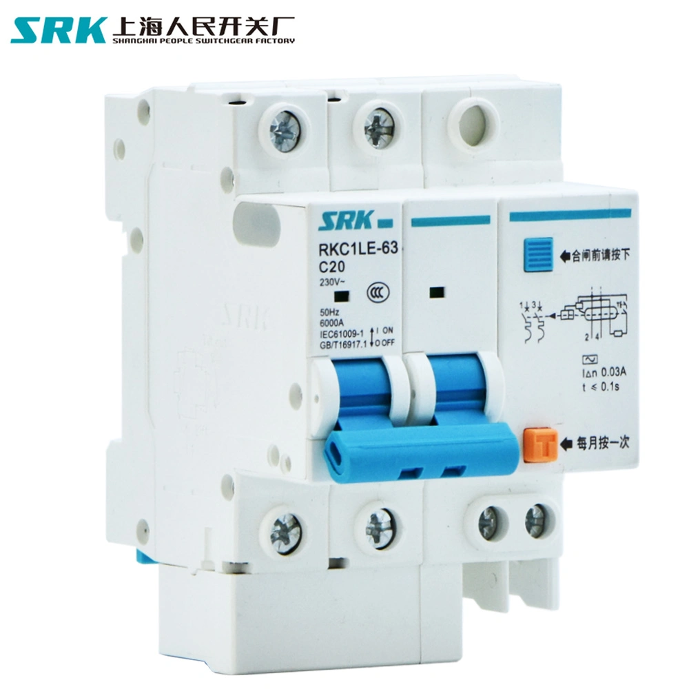 China Top 500 Enterprise Manufacturer 1A-63A 30mA 100mA 300mA RCBO RCCB MCB