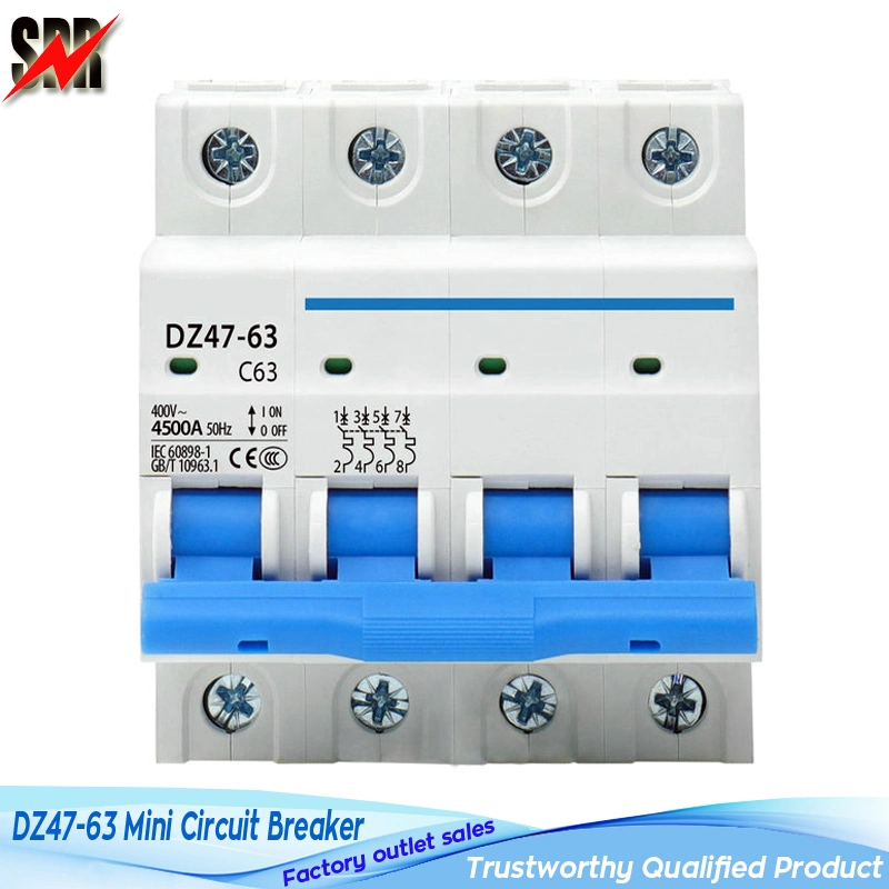 Dz47-63 1p, 2p, 3p, 4p 6A-63A Mini Circuit Breaker (DZ47-63 MCB)