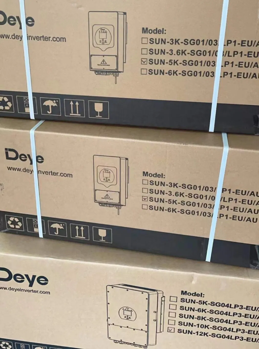 Large Quantity in Stock Deye 5kw 6kw 8kw Single Phase Hybrid Solar Inverter Low dB Home