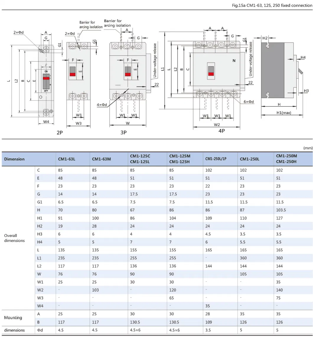 Factory Price 5-Year Warranty 4 Poles 4p 630 AMP Electrical Moulded Case Circuit Breaker MCCB