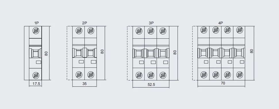 Solar PV DC 1000V MCB Miniature Circuit Breaker 10A 25A 63A 1p/2p/3p/4p Electrical Mini Circuit Breaker for Solar Power System