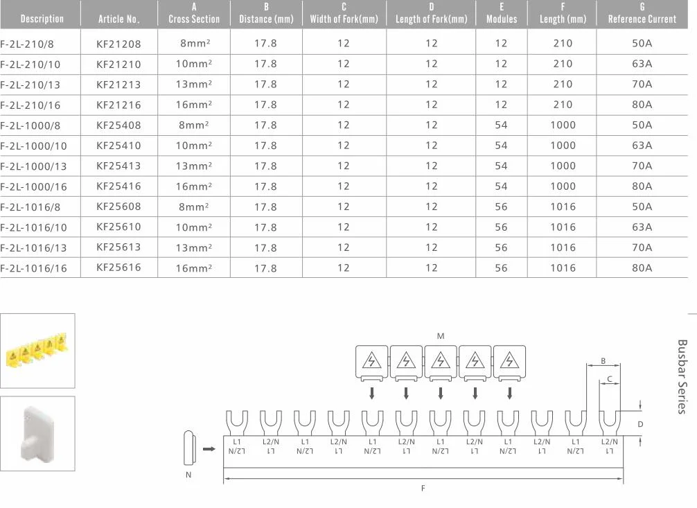 2 Phase Fork Bus Bar Factory with Competitive Price