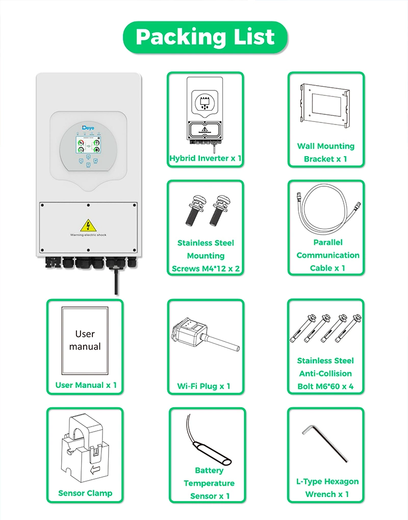 Sun-12K-Sg04lp3-EU Three Phase Hybrid 12kw Deye Inverter