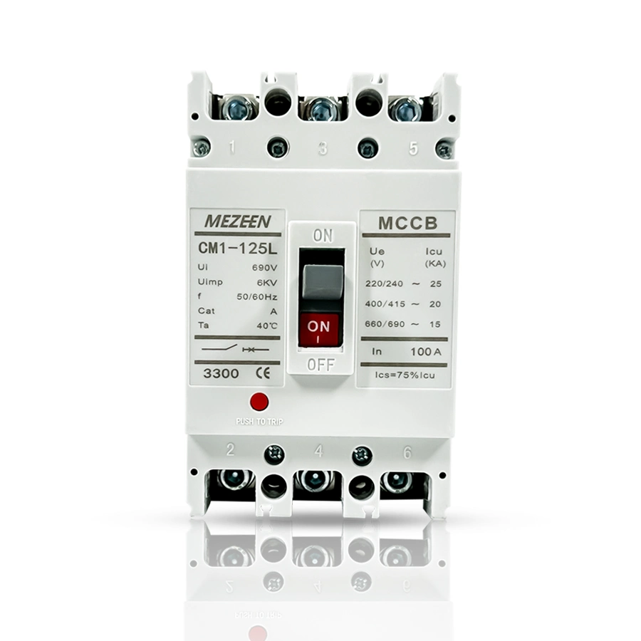 Mezeen Cm1- 125L MCCB Molded Case Circuit Breaker 1p 2p 3p 4p 125A Electric Circuit Breaker