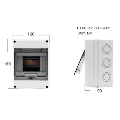 5way dB Caja impermeable exterior IP65 plástico de seguridad distribución eléctrica Caja