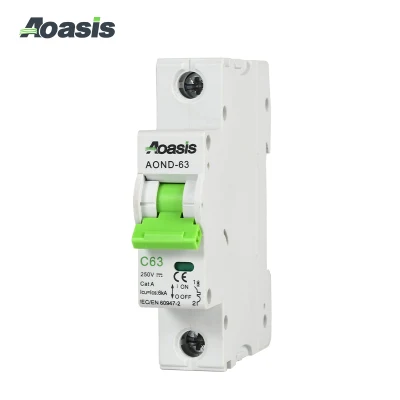  Aoasis Aond-63 1P DC MCB 250V 6kA interruptor Solar Mini Disyuntor