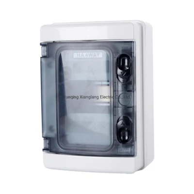 Ha-4 4 vías IP65 plástico transparente tipos ABS+PC distribución de alimentación Caja de conmutación Caja MCB
