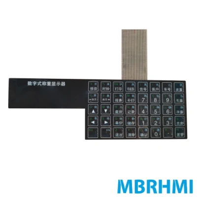 Interruptor de membrana teclado Teclado/Panel de control con placa posterior de aluminio