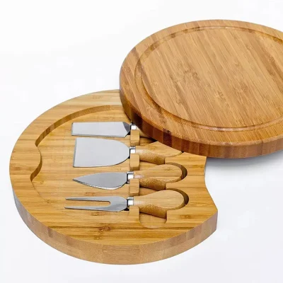  Tabla de quesos redondos con Queso pequeño personalizado Knives Dome Tablas bandejas 4 cuchillas