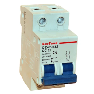  Dz47-63z DC disyuntor miniatura 1A 2A 3A 4A 6A de 10 a 16 A 20 A 25 A 32 A 40 A 50 A 63 A 2 de 1 Polo Polo Polo Polo 3 4 12V 24V 60V 250V 500V 550V 750V 1000V DC MCB