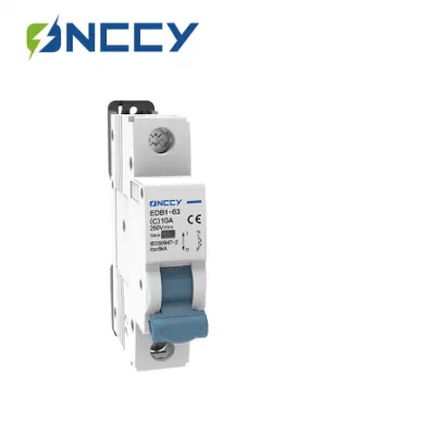  Sobrecarga 1P 250V 10A 20A DC MCB Protección de energía solar Disyuntor mini