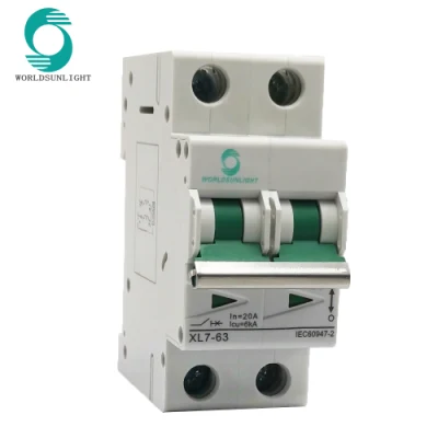 Sistema solar 250 VDC 500VDC 750V de CC 1000V de CC 1P 2P 3P 4p mini DC MCB Disyuntor