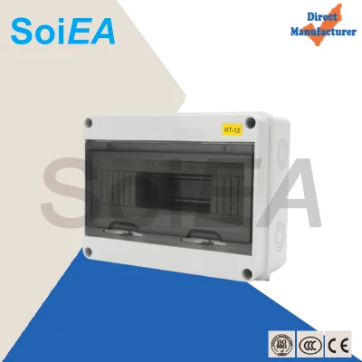  12 vías de la superficie impermeable Ht eléctrico caja de distribución de la caja de distribución de plástico resistente al agua cuadro dB dB para exteriores