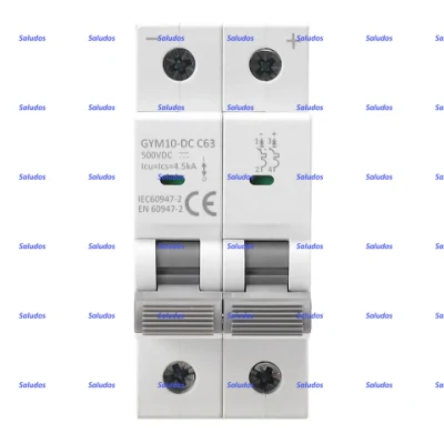  2P 4,5ka 63A 500V DC MCB Protección del sistema Solar Fotovoltaica Disyuntor
