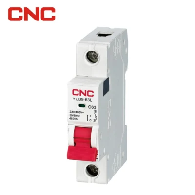 Diseño antideslizante Ycb9-63 1P 2p 3p 4p 230/400V AC 16a 25A 32a 63a 6kA disyuntor de aire mini MCB