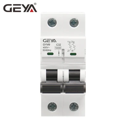 Geya Nuevo Gimnasio9 DC MCB 63A 250V 6ka Monofásico disyuntor miniatura MCB para sistema de energía solar fotovoltaica en el circuito de giro