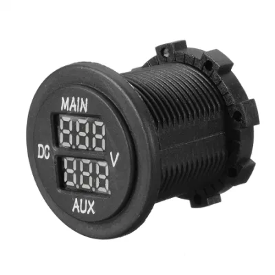 12V 24V AUX LED principal indicador de voltaje de voltímetro digital Dual Monitor de batería de instrumentos
