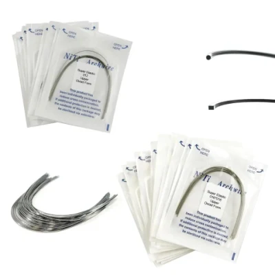  SJ Dental Ortodóntica Super Elastic Memory NITI Arco de alambre redondo Arcos de acero inoxidable para ortodoncia