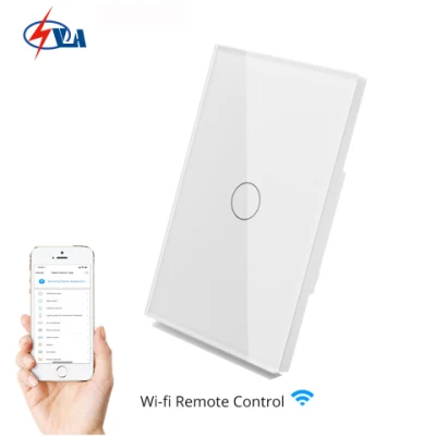  El panel de vidrio Mobile App mando a distancia Smart WiFi trabajo Interruptor de pared con Amazon Alexa Google Portada EU UK
