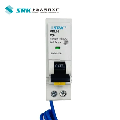  6ka 10KA CCD 30mA enchufe Mini RCBO disyuntor de corriente residual con la protección de sobrecorriente