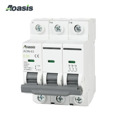  Aoasis Aon-63 3p 4,5ka 6kA 32A 40A 50A 230V Mini Protección contra sobrecarga de disyuntores MCB