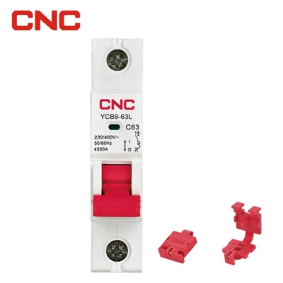 Diseño antideslizante Ycb9-63 1P 2p 3p 4p 230/400V AC 16a 25A 32a 63a 6kA disyuntor de aire mini MCB