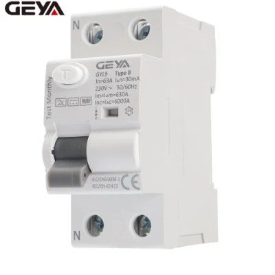  Interruptor principal Geya 30mA MCB 3 Phase 4 Pole RCCB RCD CON CE OEM