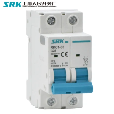  1-63A 1 2 3 4 polos miniatura disyuntor Solar Disyuntor de CC del sistema de alimentación PV