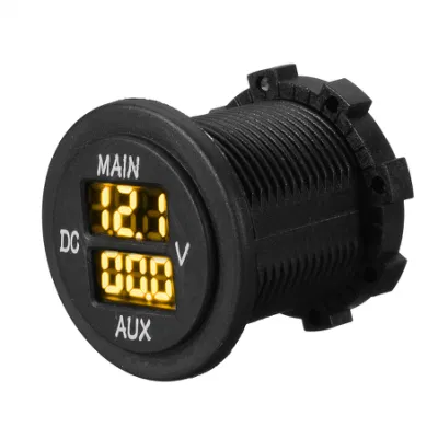 12V 24V AUX LED principal indicador de voltaje de voltímetro digital Dual Monitor de batería de instrumentos