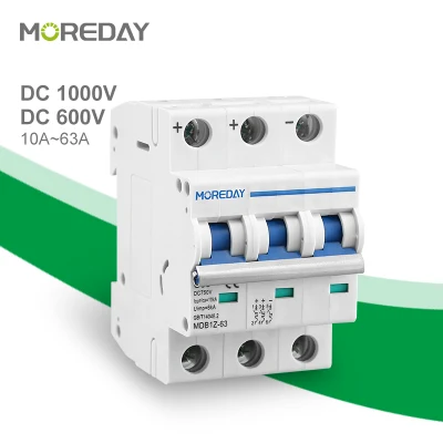  Disyuntor de alta calidad dc MCB 10kA de la serie DC 1P 2p 3p 4p Alta corriente 63A