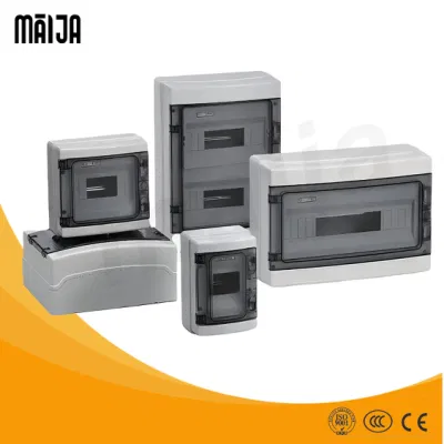  Caja de base de datos distribución eléctrica HT 2way 3way 5way 8way 12ways Caja de distribución de alimentación de plástico 3 Caja impermeable para MCB