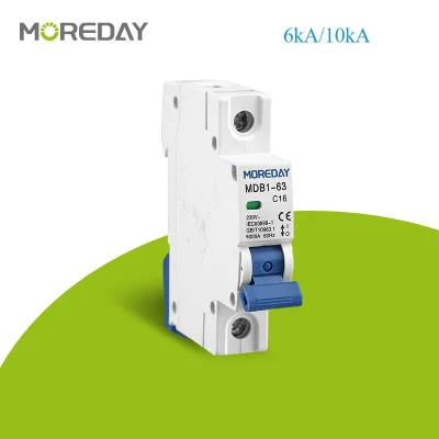  Venta directa de fábrica 2P 6ka MCB Capacidad 10A-63Homeuse un disyuntor miniatura Disjoncteur Disjuntor eléctrico de seguridad