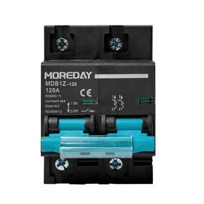 DC MCB 100A 125A 1P 2p 3p 4p 240V miniatura Interruptor eléctrico IEC de carril DIN