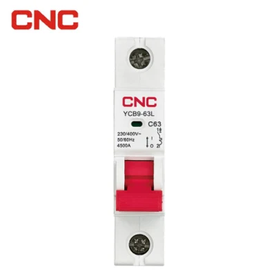 Diseño antideslizante Ycb9-63 1P 2p 3p 4p 230/400V AC 16a 25A 32a 63a 6kA disyuntor de aire mini MCB